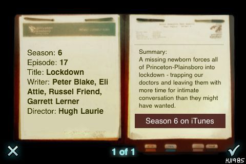 House MD "InHouse" iPod iPhone App Episode 17