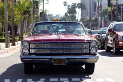 Hugh Laurie cruises the Sunset Strip in a 1966 Ford Galaxie 500 Convertible