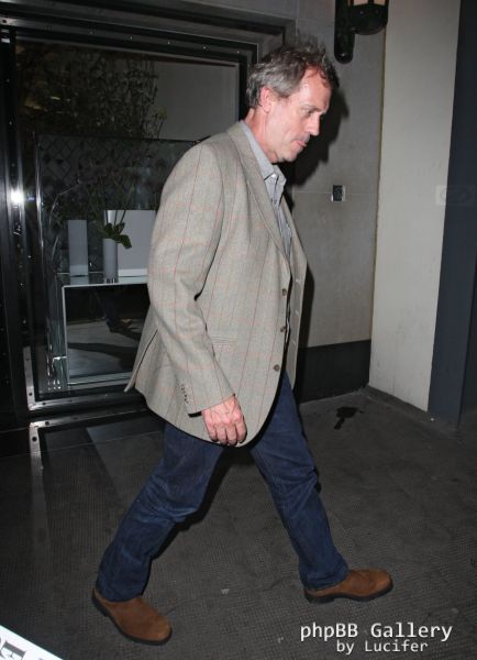 Hugh Laurie and wife - Leaving the Ivy Restaurant in London - May 2012