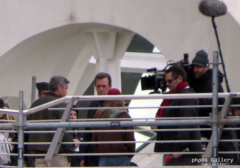 Hugh Laurie & George Clooney at the set of Tomorrowland, January 21st 2014