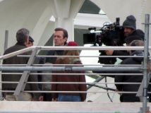 Hugh Laurie & George Clooney at the set of Tomorrowland, January 21st 2014
