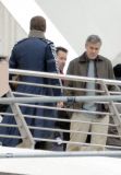 Hugh Laurie & George Clooney at the set of Tomorrowland, January 21st 2014