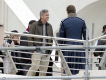 Hugh Laurie & George Clooney at the set of Tomorrowland, January 21st 2014