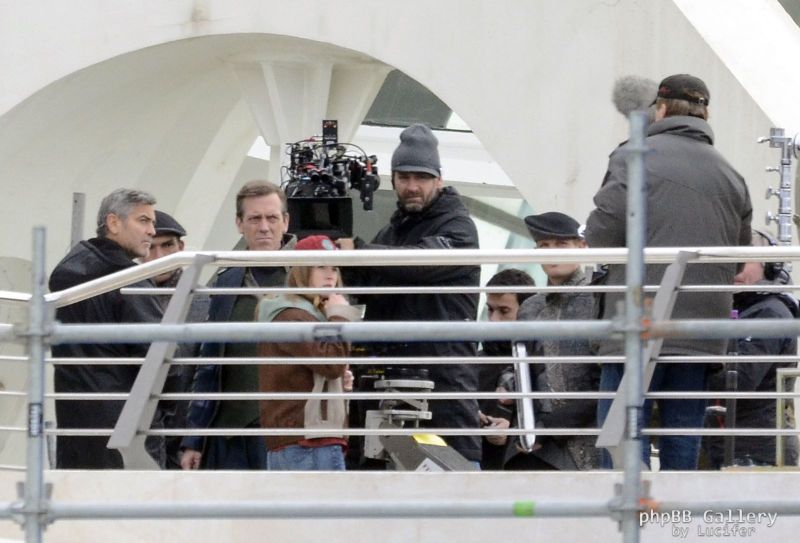 Hugh Laurie & George Clooney at the set of Tomorrowland, January 21st 2014