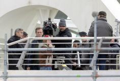 Hugh Laurie & George Clooney at the set of Tomorrowland, January 21st 2014