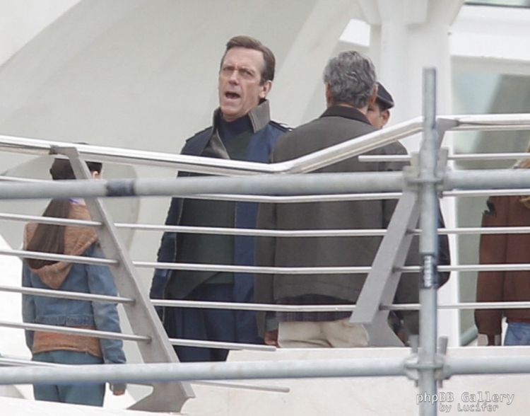 Hugh Laurie & George Clooney at the set of Tomorrowland, January 21st 2014