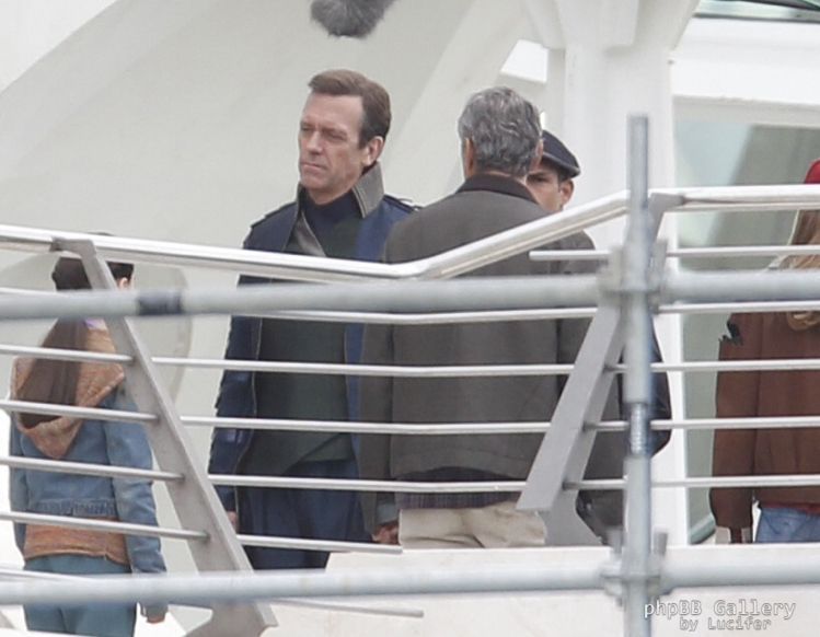 Hugh Laurie & George Clooney at the set of Tomorrowland, January 21st 2014