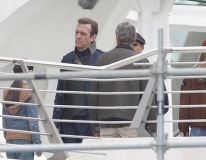 Hugh Laurie & George Clooney at the set of Tomorrowland, January 21st 2014