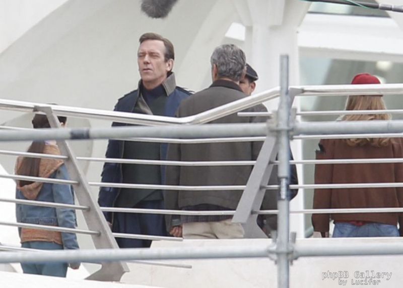 Hugh Laurie & George Clooney at the set of Tomorrowland, January 21st 2014