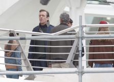 Hugh Laurie & George Clooney at the set of Tomorrowland, January 21st 2014