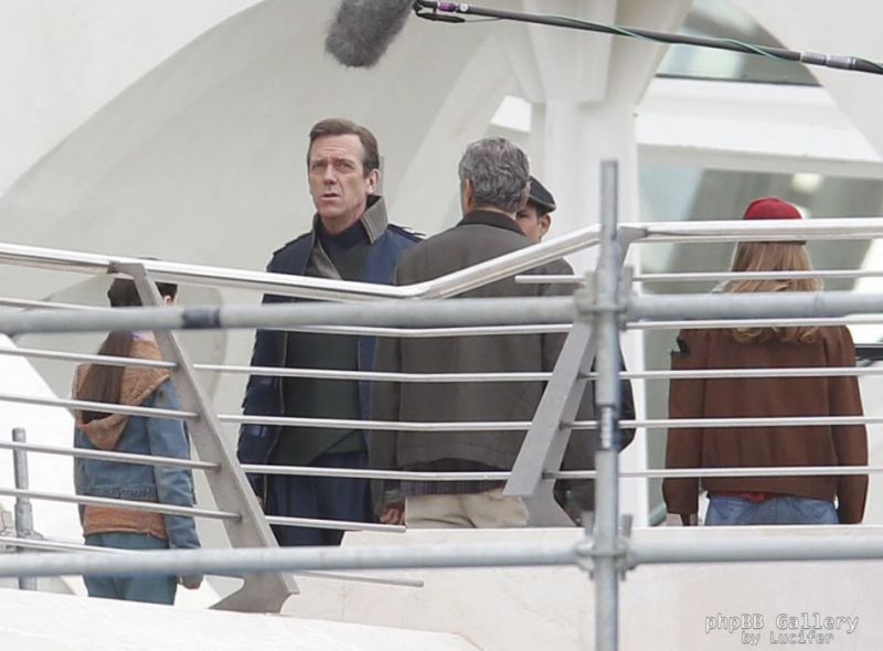 Hugh Laurie & George Clooney at the set of Tomorrowland, January 21st 2014