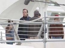 Hugh Laurie & George Clooney at the set of Tomorrowland, January 21st 2014
