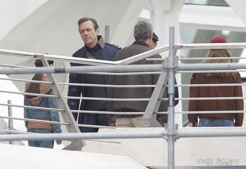 Hugh Laurie & George Clooney at the set of Tomorrowland, January 21st 2014
