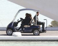 Hugh Laurie & George Clooney at the set of Tomorrowland, January 21st 2014