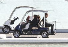 Hugh Laurie & George Clooney at the set of Tomorrowland, January 21st 2014