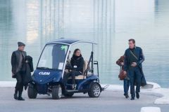 Hugh Laurie & George Clooney at the set of Tomorrowland, January 21st 2014