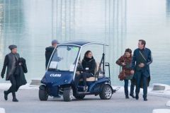 Hugh Laurie & George Clooney at the set of Tomorrowland, January 21st 2014