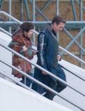 Hugh Laurie & George Clooney at the set of Tomorrowland, January 21st 2014