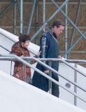 Hugh Laurie & George Clooney at the set of Tomorrowland, January 21st 2014
