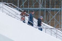 Hugh Laurie & George Clooney at the set of Tomorrowland, January 21st 2014