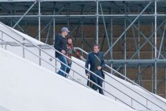 Hugh Laurie & George Clooney at the set of Tomorrowland, January 21st 2014