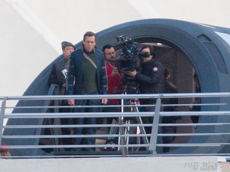 Hugh Laurie & George Clooney at the set of Tomorrowland, January 21st 2014