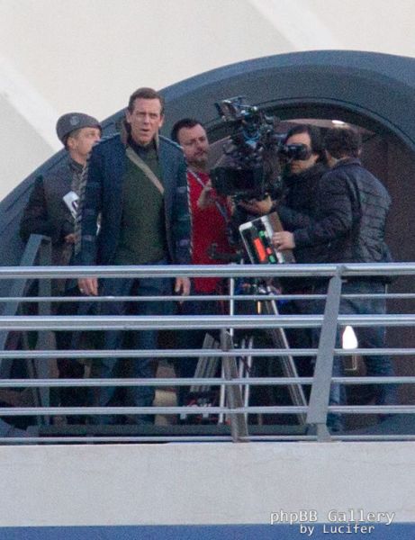 Hugh Laurie & George Clooney at the set of Tomorrowland, January 21st 2014