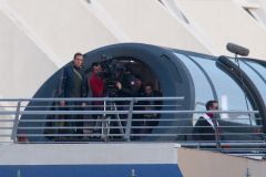 Hugh Laurie & George Clooney at the set of Tomorrowland, January 21st 2014