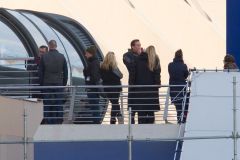 Hugh Laurie & George Clooney at the set of Tomorrowland, January 21st 2014
