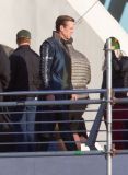 Hugh Laurie & George Clooney at the set of Tomorrowland, January 21st 2014
