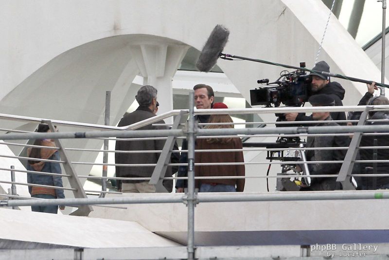Hugh Laurie & George Clooney at the set of Tomorrowland, January 21st 2014