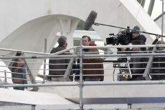 Hugh Laurie & George Clooney at the set of Tomorrowland, January 21st 2014