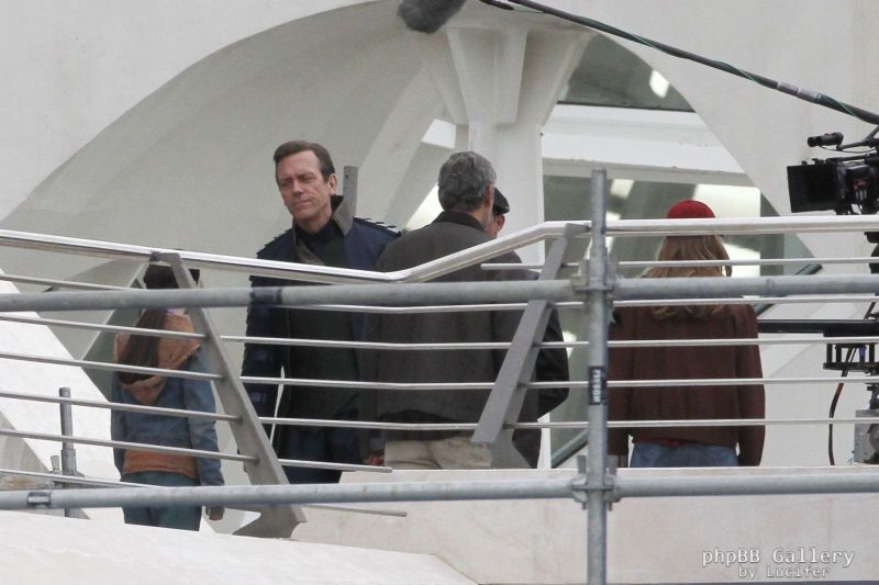Hugh Laurie & George Clooney at the set of Tomorrowland, January 21st 2014