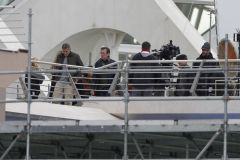 Hugh Laurie & George Clooney at the set of Tomorrowland, January 21st 2014