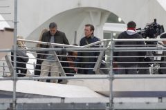 Hugh Laurie & George Clooney at the set of Tomorrowland, January 21st 2014