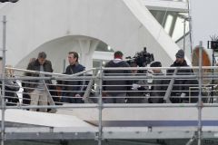Hugh Laurie & George Clooney at the set of Tomorrowland, January 21st 2014