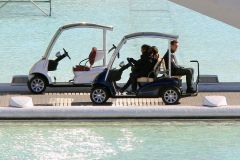 Hugh Laurie & George Clooney at the set of Tomorrowland, January 21st 2014