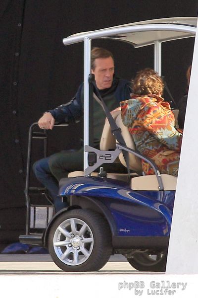 Hugh Laurie & George Clooney at the set of Tomorrowland, January 21st 2014