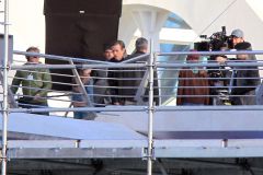 Hugh Laurie & George Clooney at the set of Tomorrowland, January 21st 2014