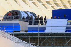 Hugh Laurie & George Clooney at the set of Tomorrowland, January 21st 2014