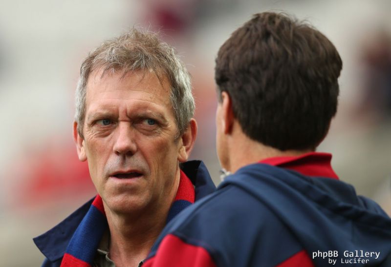 Hugh Laurie visits the AFL Round 5 - Melbourne vs Gold Coast