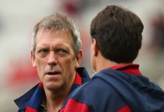 Hugh Laurie visits the AFL Round 5 - Melbourne vs Gold Coast