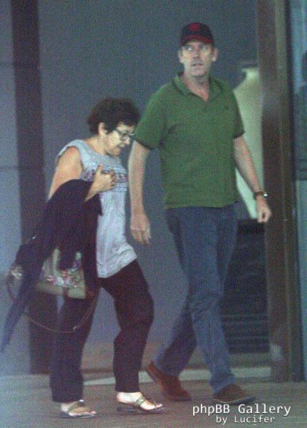 Hugh Laurie & Jo Green outside a Hotel in Perth April 2014