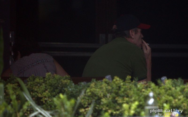 Hugh Laurie & Jo Green outside a Hotel in Perth April 2014