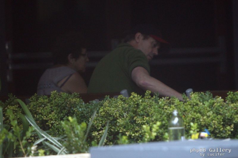 Hugh Laurie & Jo Green outside a Hotel in Perth April 2014