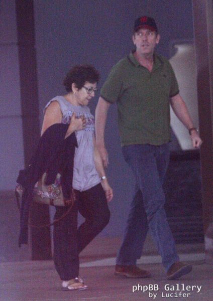 Hugh Laurie & Jo Green outside a Hotel in Perth April 2014