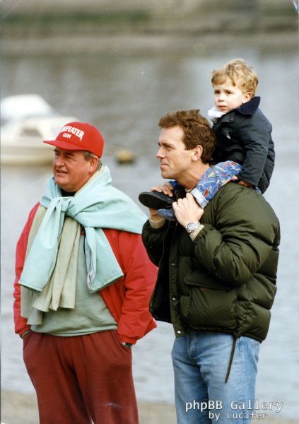 Hugh Laurie and son Charlie in Cambridge - 1991