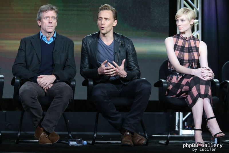 Hugh Laurie & Tom Hiddleston & Elizabeth Debicki - AMC 'The Night Manager' Panel at the Winter TCA Tour