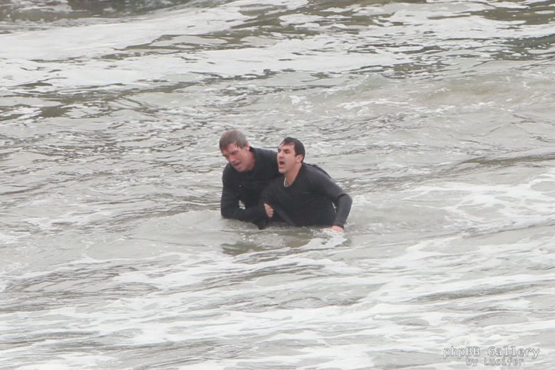 Hugh Laurie - Filming Chance Season 2 in Malibu